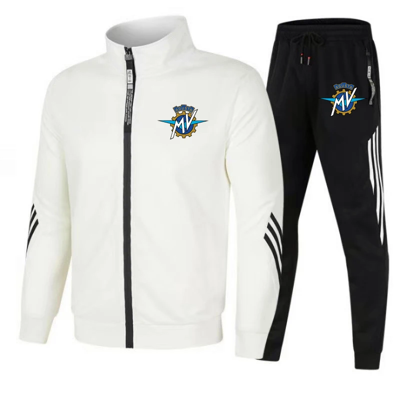 High Quality Men's Zippered Sportswear Set Street Casual Sports Pants Fashionable Sports Jacket Men's Outdoor Motorcycle Riding