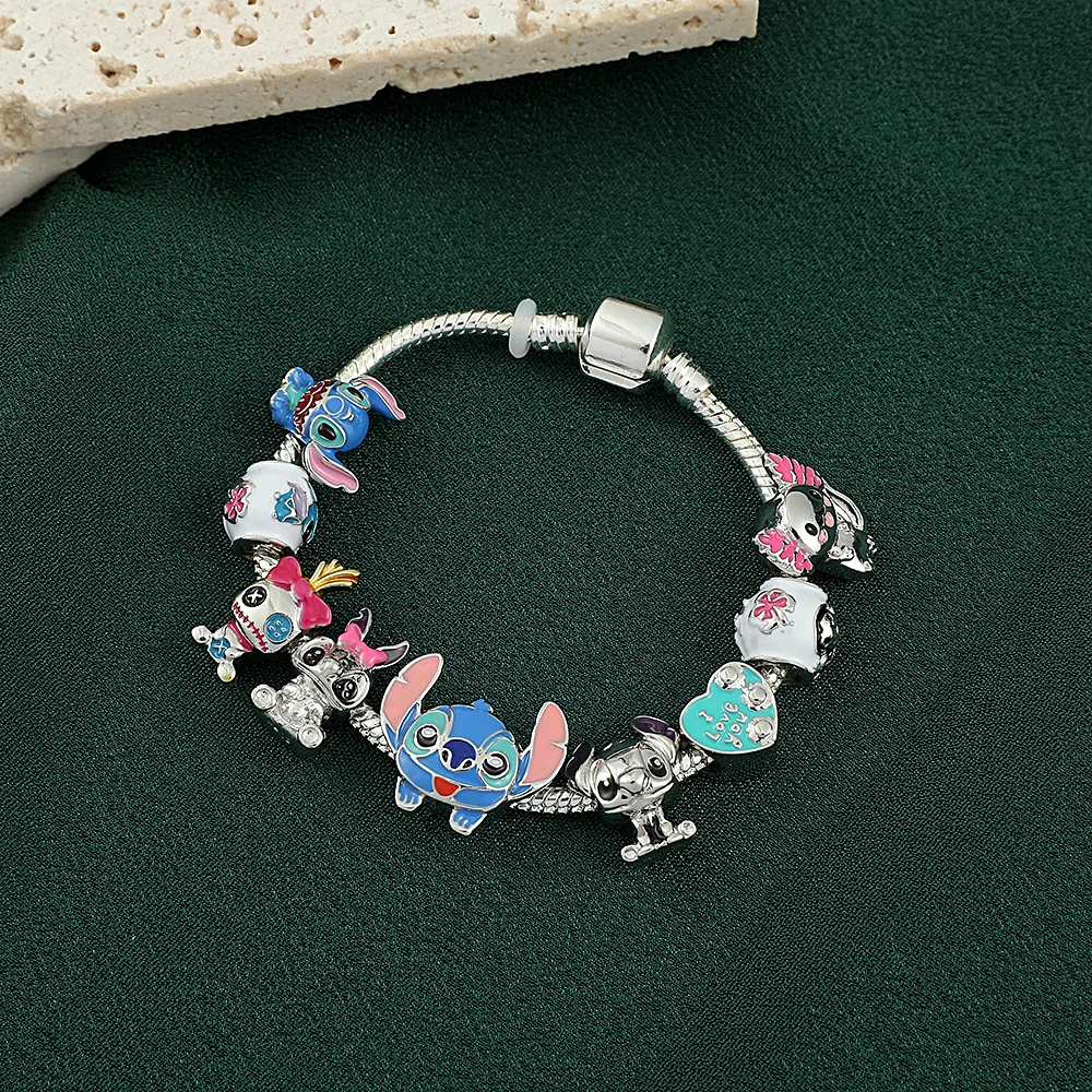 Bracelet Jewelry Disney Marvel Movie Peripheral Winnie the Pooh Bear The Little Mermaid Moana Stitch Charm for Women Girl Gift for Bracelet Jewelry Movie Jewelry Ornament