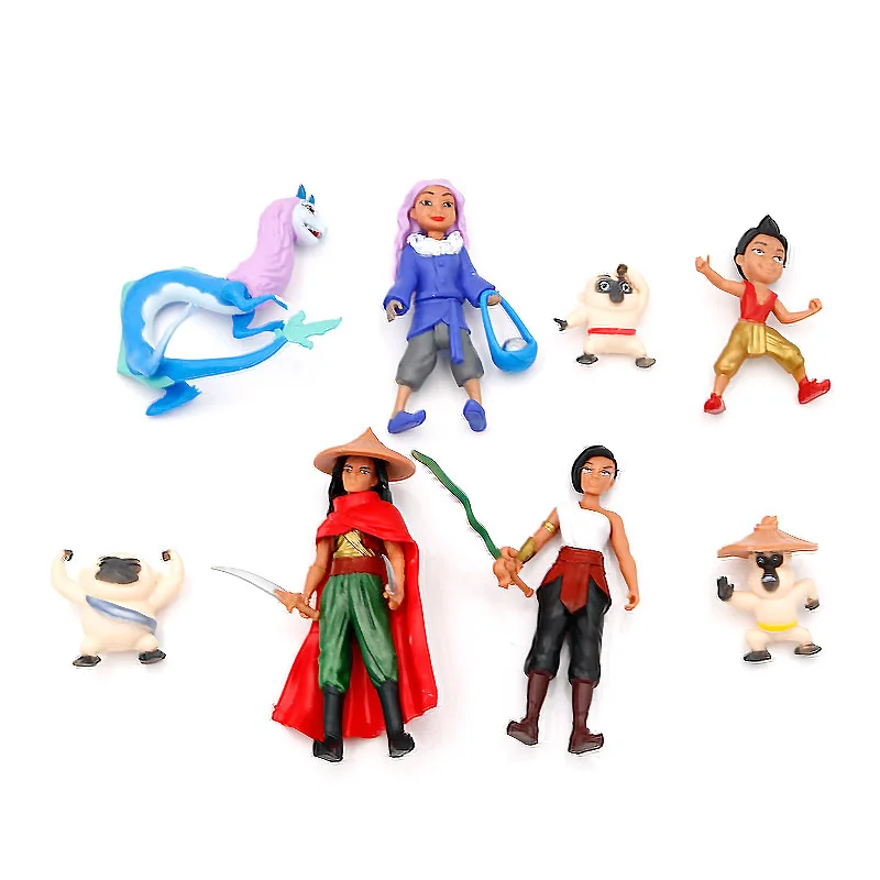 thumbnail image 1 of Figuras de acción de Disney, juguetes de modelos de PVC de la serie Raya y el último dragón de 8 piezas, Sisu Boun Namaari Noi Prop Collection, adornos para tartas, 1 of 4