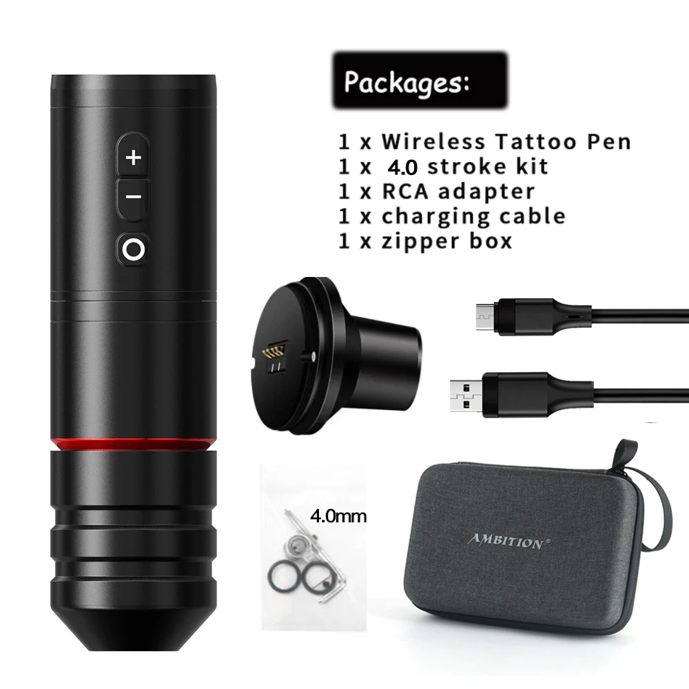 Ambition Ninja Pro ワイヤレス タトゥー マシン ストローク 4.0mm