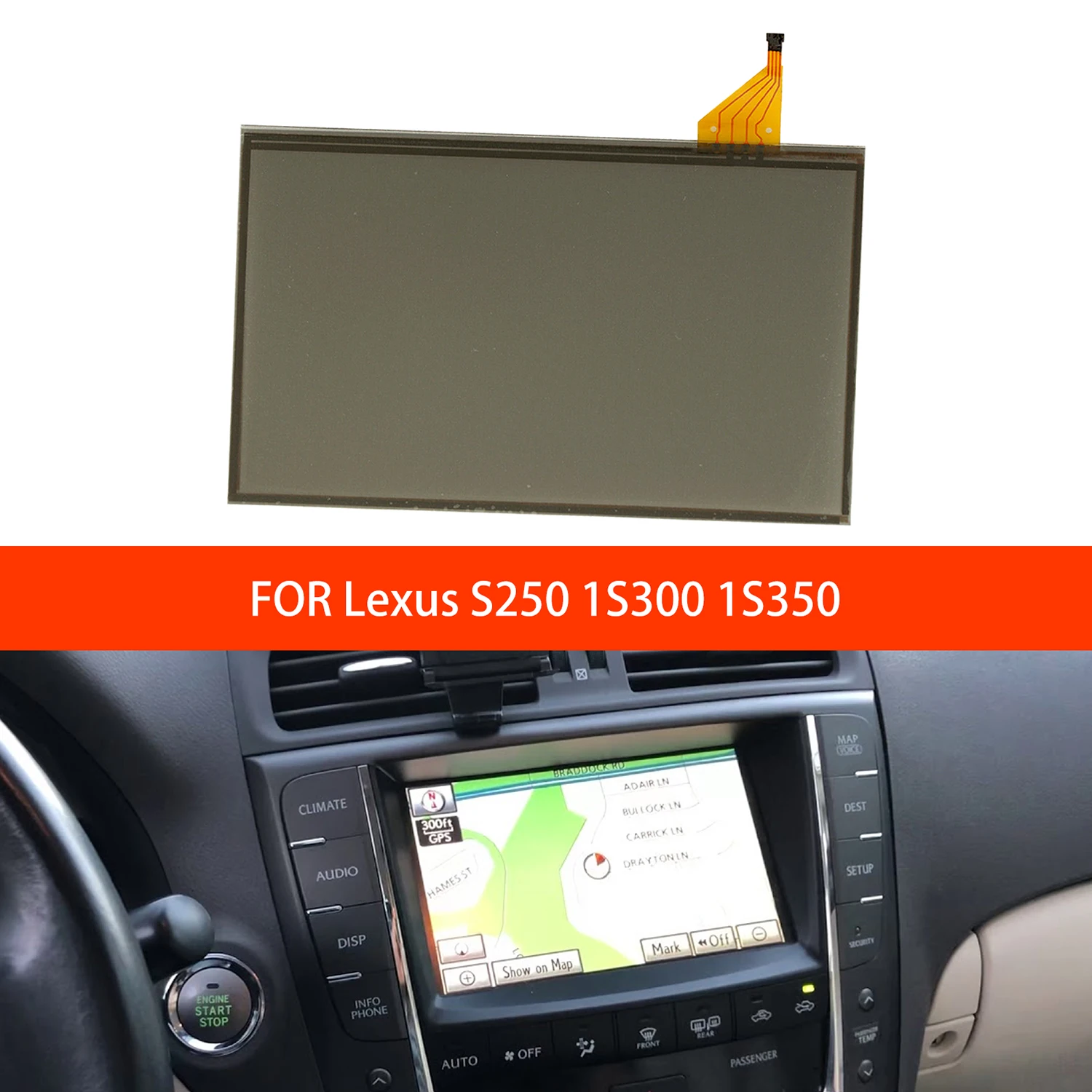 1PC Original 7.3 inch 4pin LCD Resistive touch screen For Lexus IS250 IS300 IS350 Dedicated Touch Screen LTA070B511F LTA070B510F