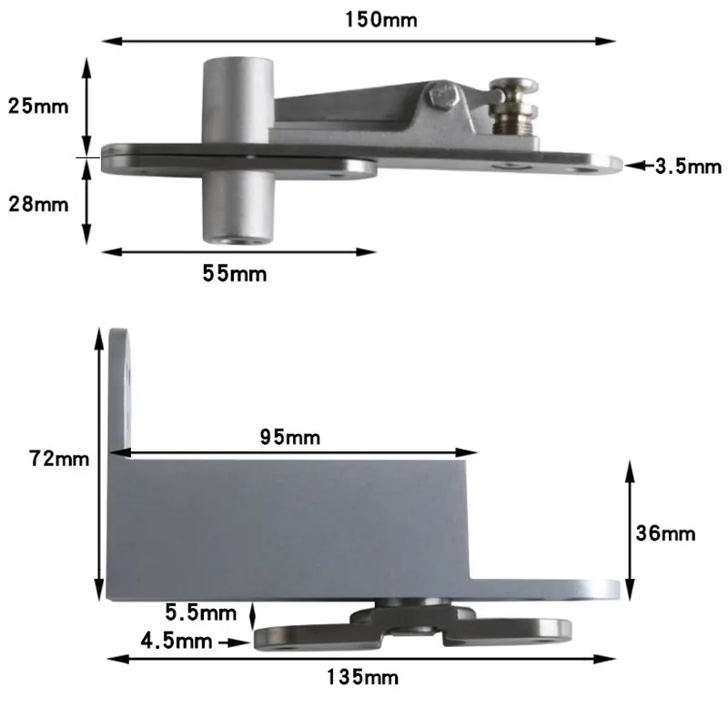 Stainless steel door shaft Invisible hinges auto closed with er function strong and sturdy self close pivot adjustable