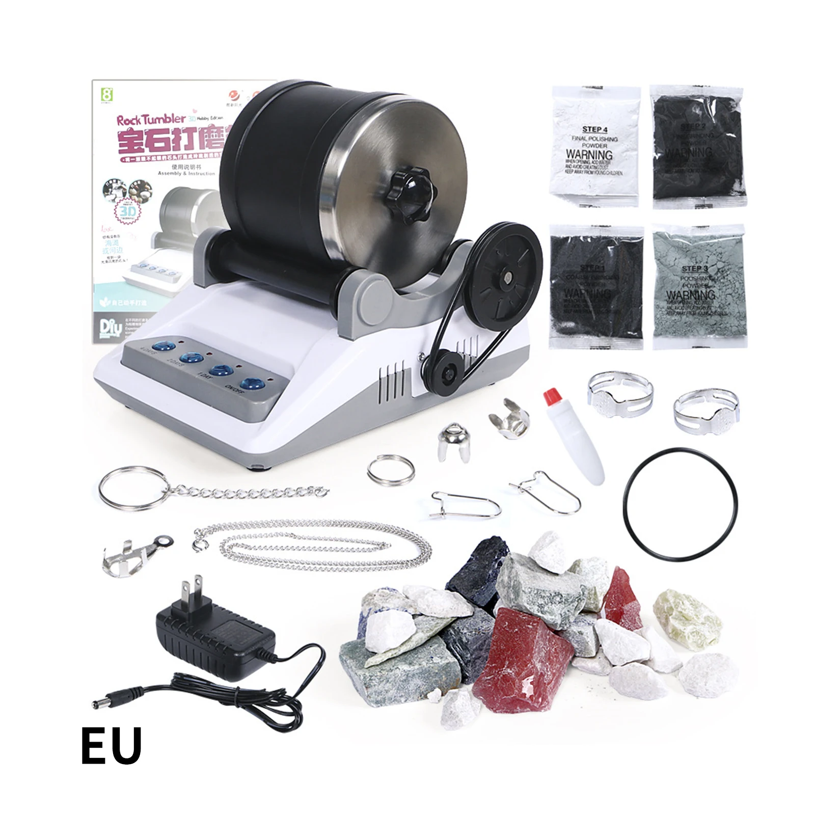 

Kit Kit Professional For Polisher Adults Rock Electronic Kids Tumbler Rock Polishing DIY Rock Machine Grinder