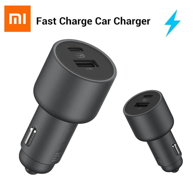 Original Xiaomi Car Charger 100W MAX Dual USB 1A1C Dual Output LED