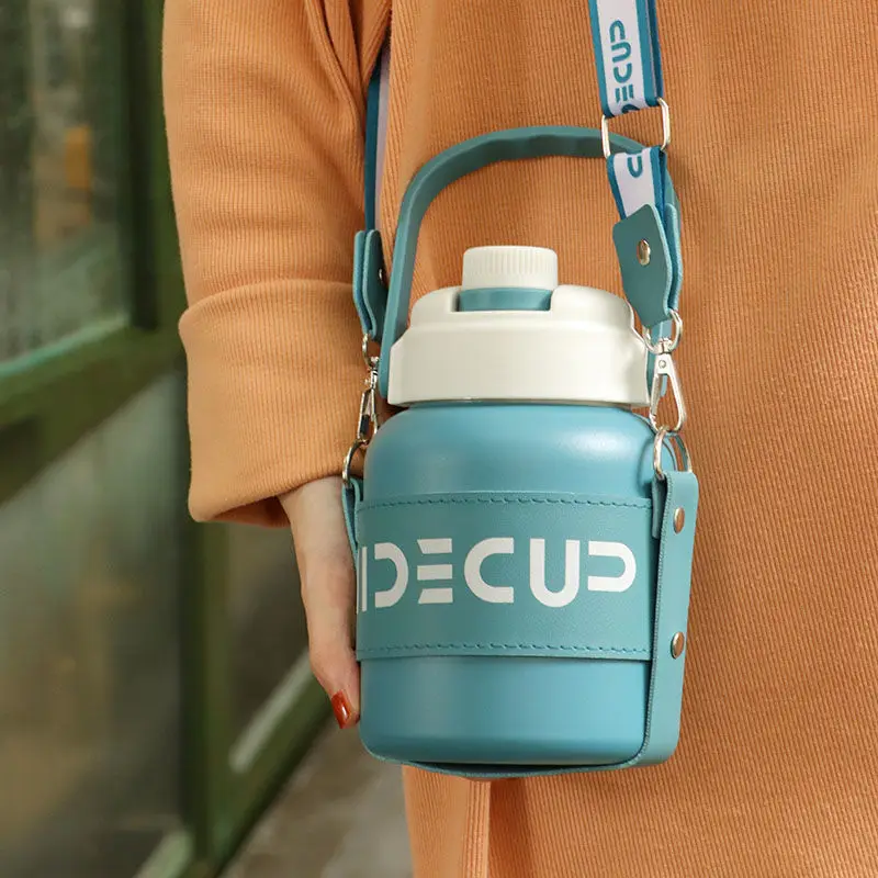 Large Capacity 316 Stainless Steel Thermos Cup, Children's Kettle, Portable with Straw, Dual Purpose, High Appearance Pot, Belly