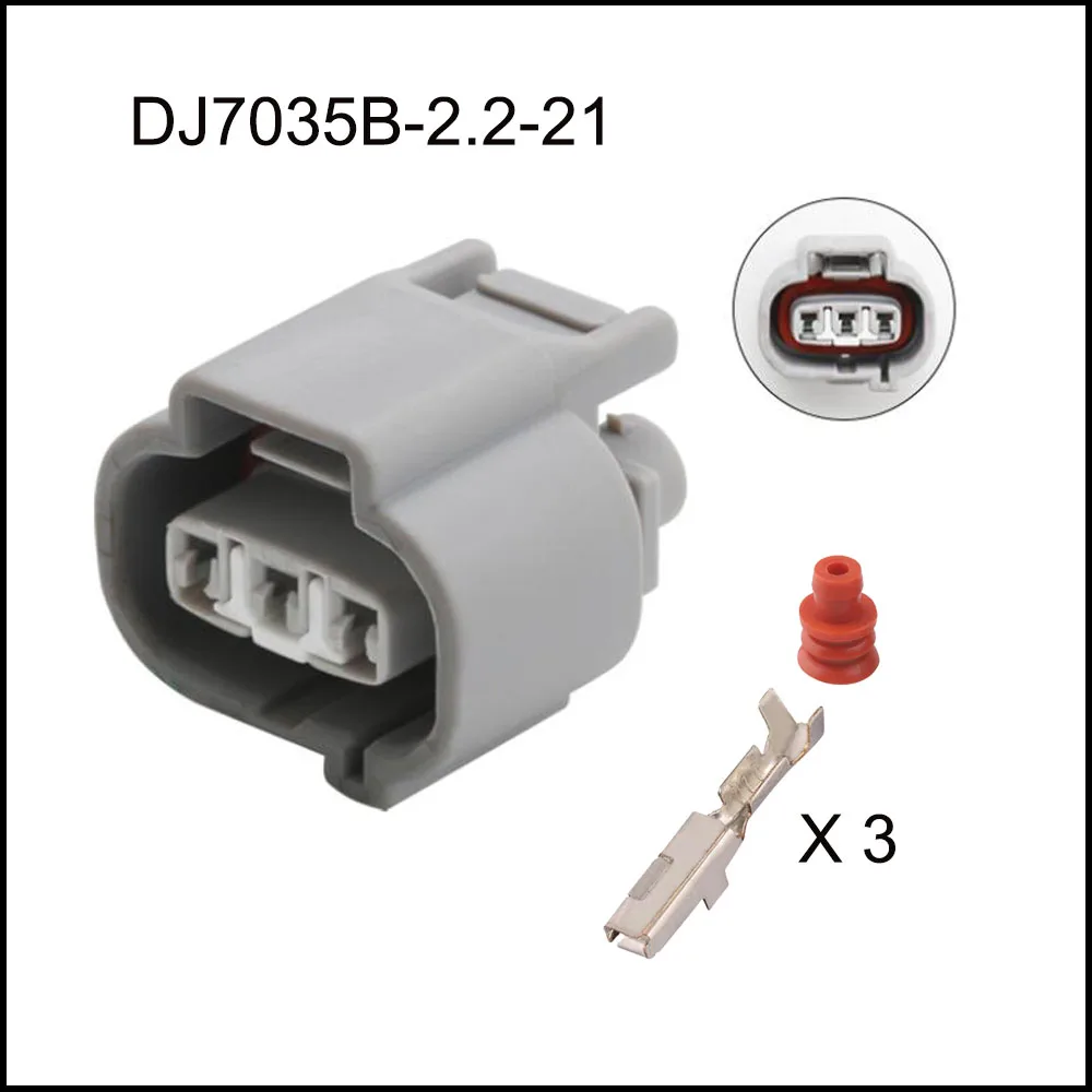 

100SET DJ7035B-2.2-21 connector terminal cable Waterproof automotive plug socket 3 pin