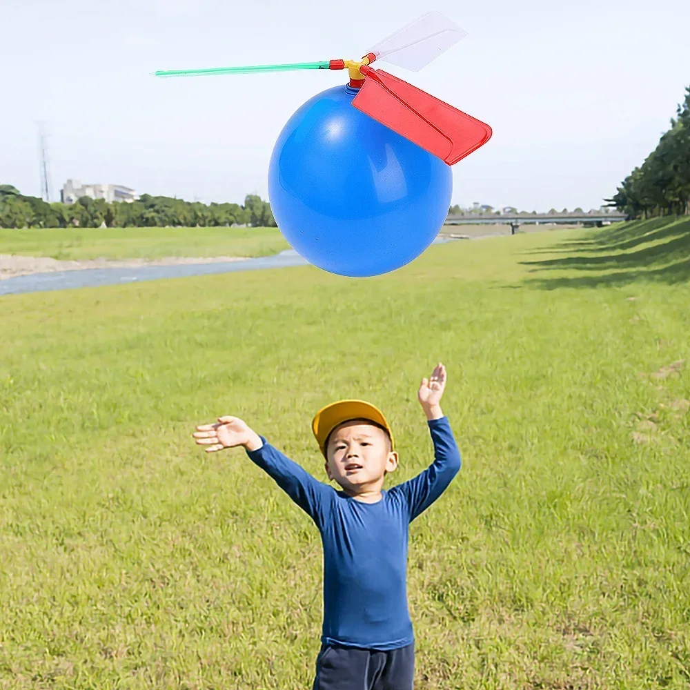 1-10Pcs Creative Balloon Helicopter Toys Children Outdoor Sports Toy Portable Electric Balloon Plane Interactive Party Toy Gifts 2