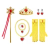 Girls Blue Elsa Cinderella Snow White Aurora Princess Accessory for Cosplay Dresses Bowknot Gloves Crown Wand Neacklace Bracelet 3