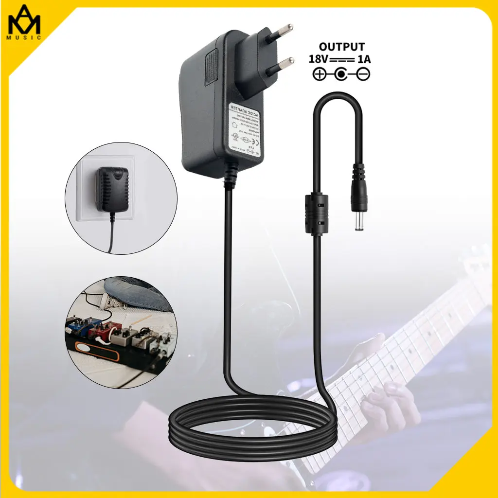 

18V 1A Power Adapter Negative Center Noiseless Adaptor For Guitar Effects Pedal JOYO Caline Effects Pedal Power Supply-EU Plug