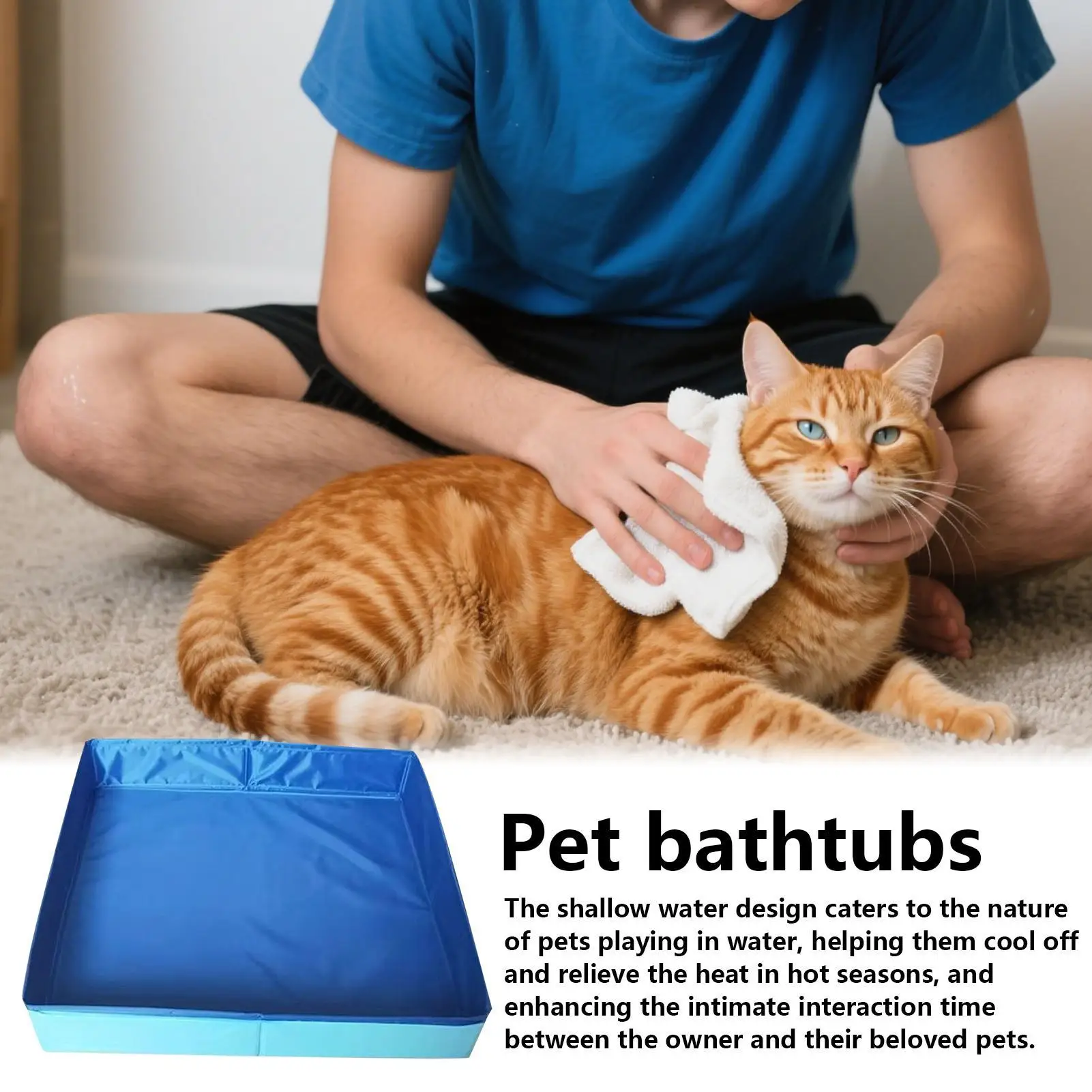 Pet Bath Pool PVC Folding Swimming Pool for Dog Save Non-Inflatable Space Pet Puppy Paddling Tub for Puppy Cats Other Animals