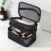 Fashion Transparent Mesh Travel Cosmetic Bag Storage 1/2/3 layer Toiletry Bag Large Capacity Make Up Organizer Bag Women's 3