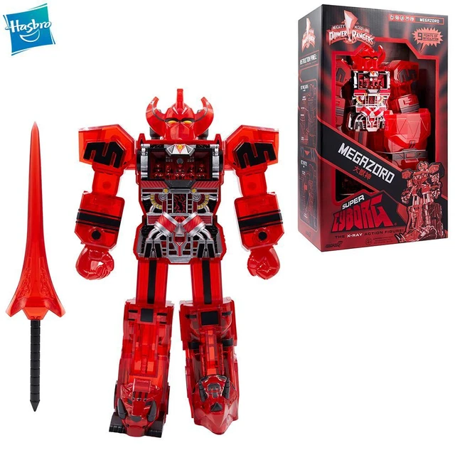 Original Hasbro Megazord Clear Red Version Super Cyborg Mighty