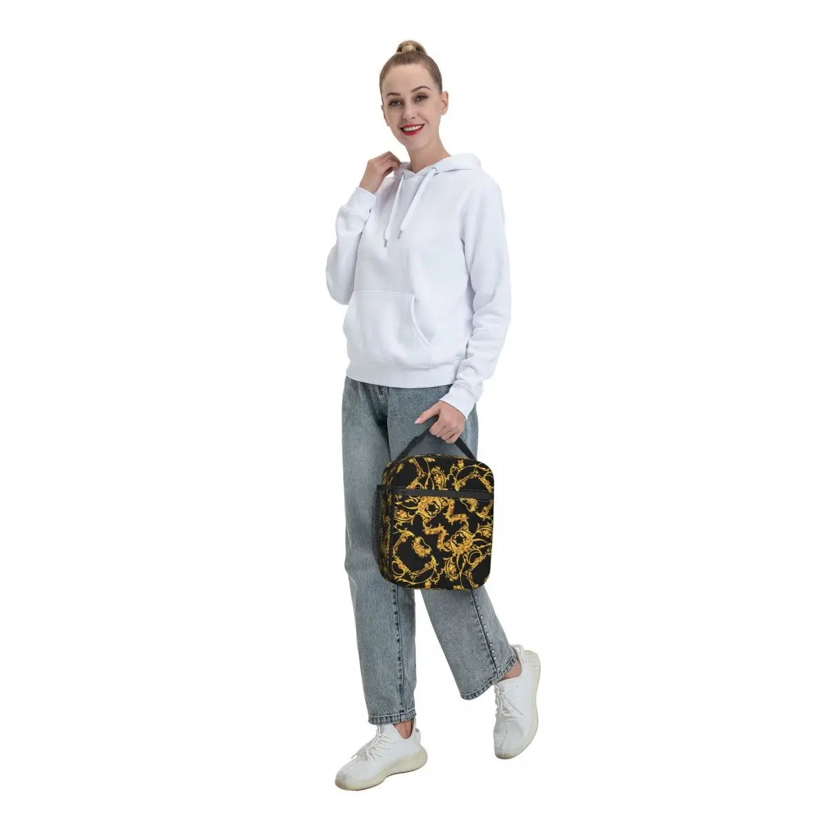 Custom Luxury Baroque Floral Lunch Bag Men Women Cooler Thermal Insulated Lunch Boxes for Children School