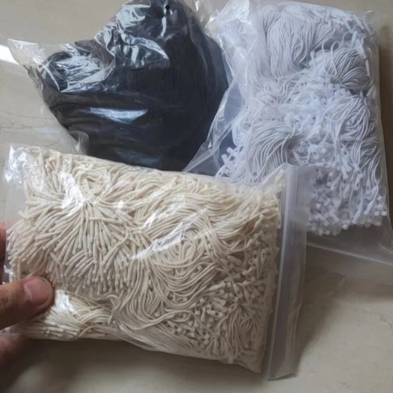1000PCS 8 inches Cotton Tag Strings Hang Tags cords Garment Snap Lock Pin Loop Tie Fasteners