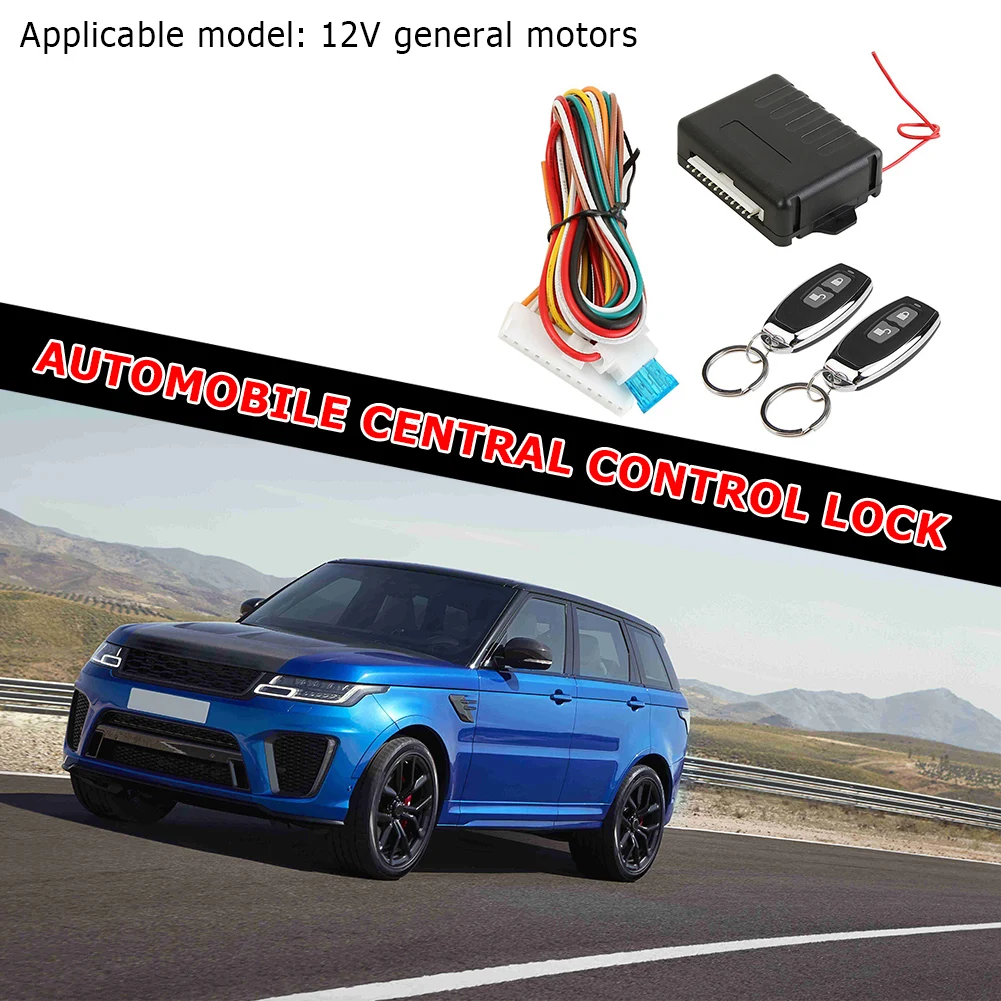 Vehicle Central Locking Kit 433.92MHz Keychain Central Kit System Button with Remote Control Auto Remote Central Locking Kit