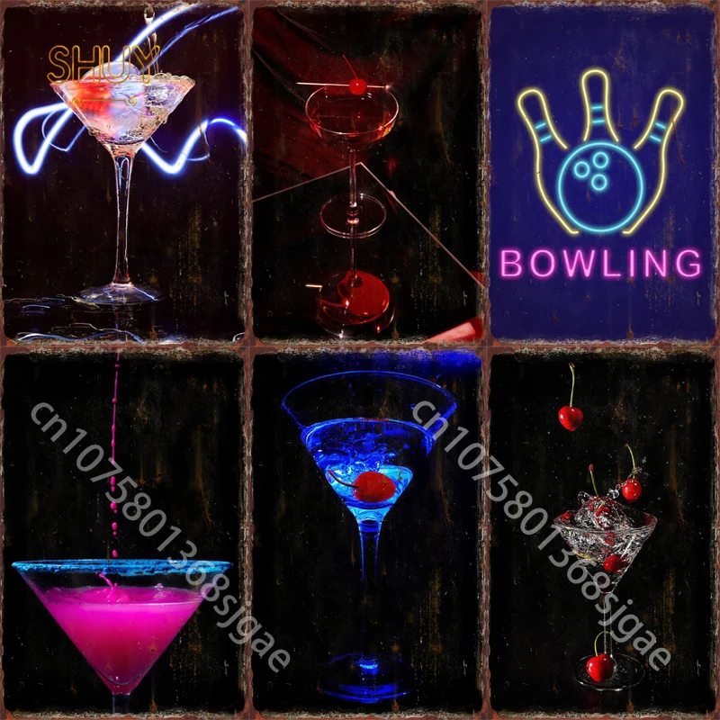 

Cocktail Vintage Posters Metal Tin Signs for Home Dining Room Wall Art Decor Cafe Club Bar Pub Plaques Party Festival Background