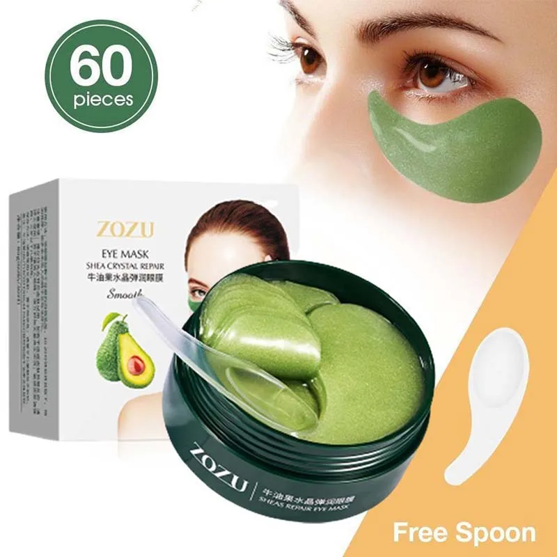 

60 Pcs Avocado Collagen Mask Natural Moisturizing Gel Eye Patches Remove Dark Circles Anti Age Bag Eye Wrinkle Korea Skin Care