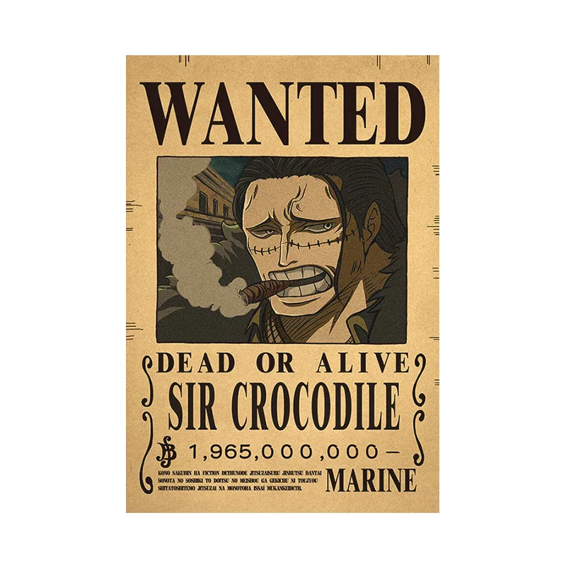Sticker One Piece Crocodile Wanted