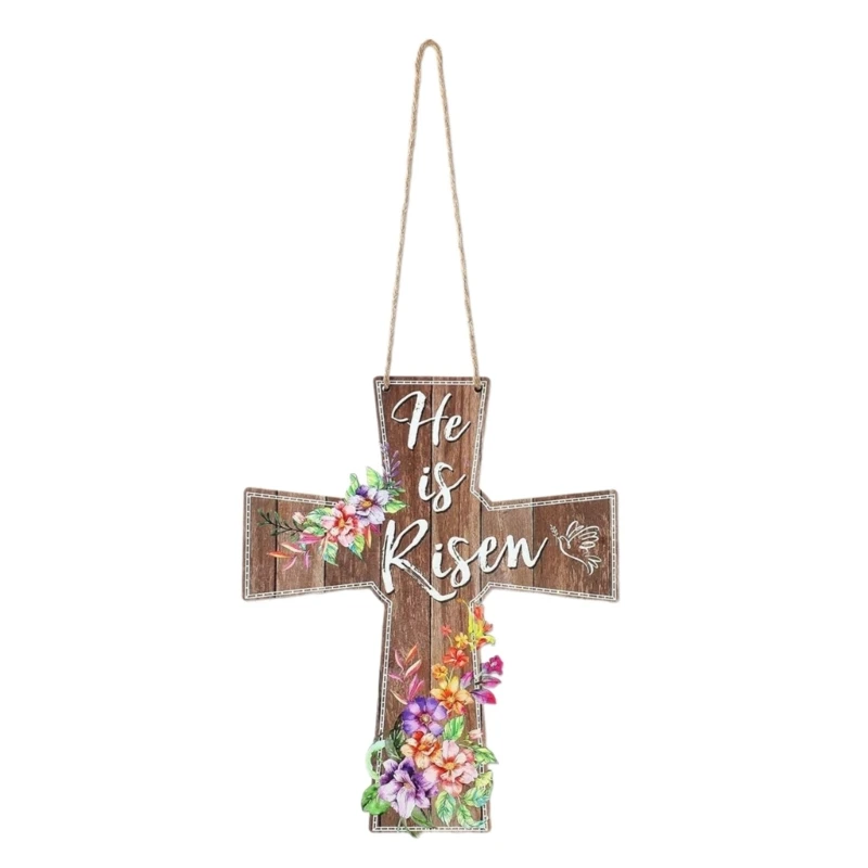 

Door Sign Easter Decoration Door Hanging Ornament Floral Printed