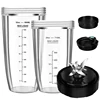 Blender Replacement Parts For Ninja, 32Oz & 24Oz Ninja Blender Cups Replacement With To-Go Lids & 7-Fins Extractor Blade 1