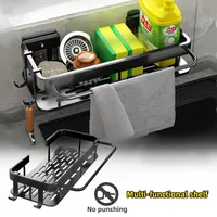 Kitchen Storage Rack Space Aluminum Sink Tool Cloth rack Kitchen Storage And Storage Rack Kitchen Cabinet Storage 2