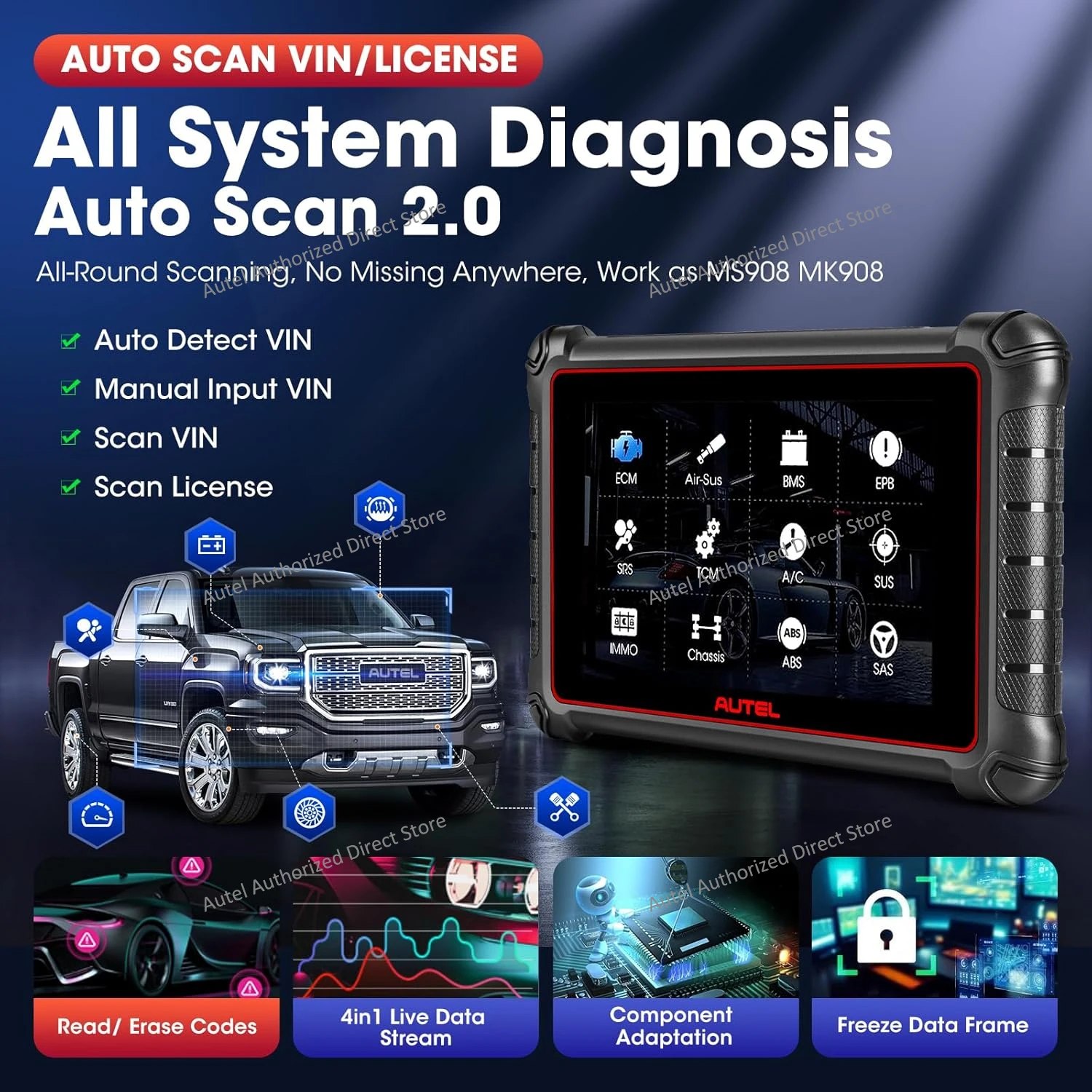 Autel MaxiPRO MP900 MP900E Auto-Diagnosegerät OBD2 Automotive-Scanner, erweiterte ECU-Codierung, 40+ Dienste, CAN FD & DoIP, PK MK900 – Detail 10