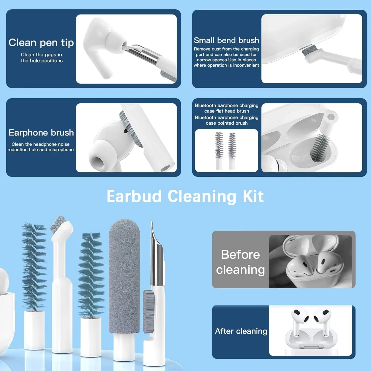 32-in-1 Keyboard Cleaning Kit For MacBook Laptop Computer Multi-Device Cleaner For Mobile Phones Airpod Earphones Camera Lens 6