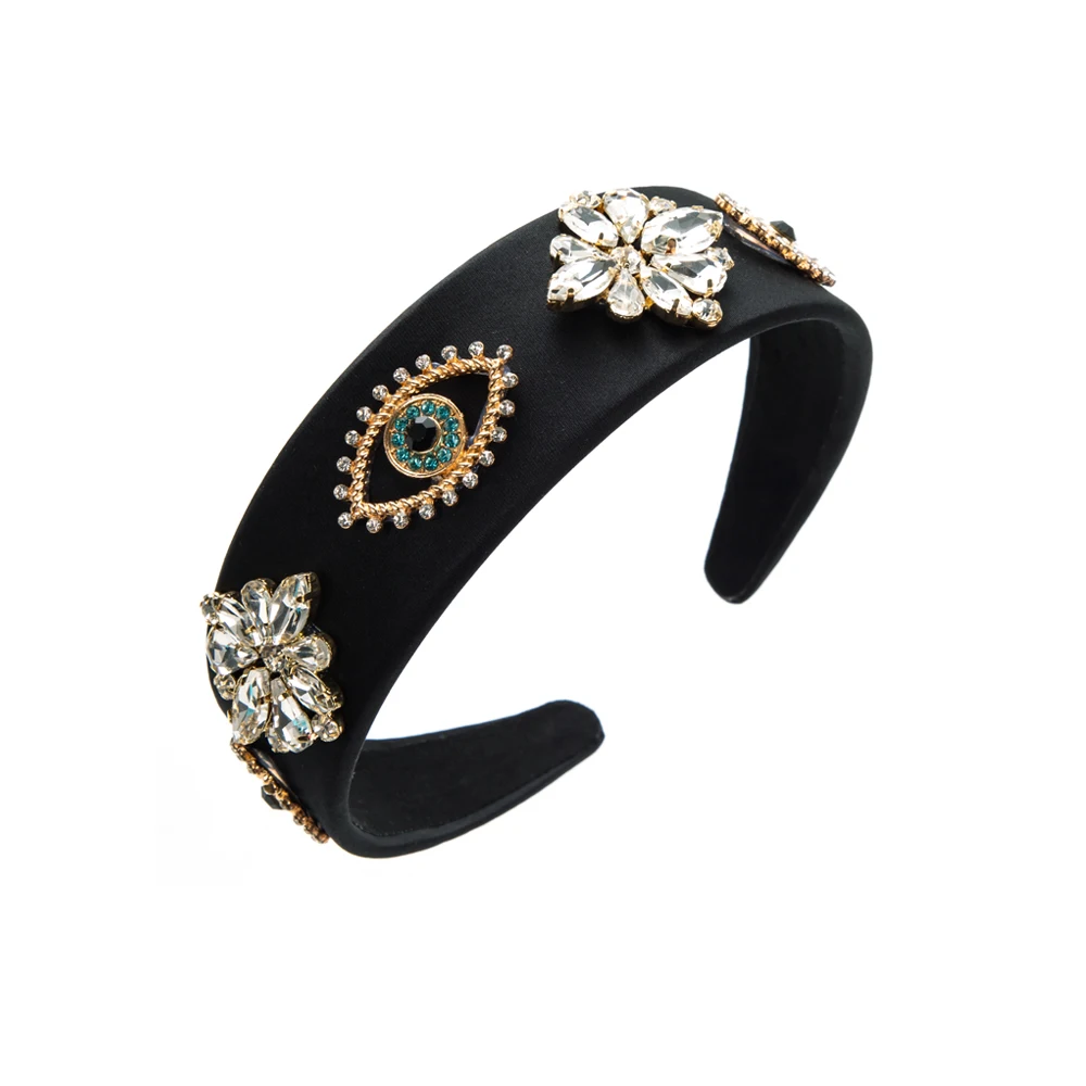 Fashion Retro Baroque Hair Band Female Personality Devil Eye Flower Creative Headband Pressed Hair Accessories hair accessory