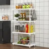 Four-Layer Multi-Functional Storage Rack Bathroom Living Room Organizing Rack Kitchen Bedroom Shelf Plastic Floor-Standing Stora 6