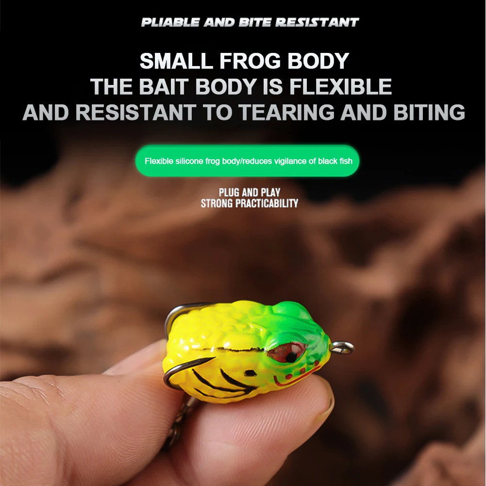 5Pcs Frog Soft Fishing Lures with Double Hooks 2