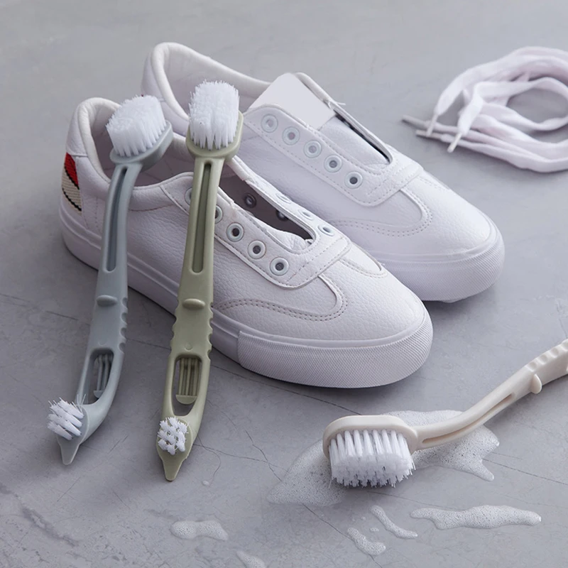 1pc Double-end Shoes Brush Cleaner Sneaker White Shoes Cleaner Brush Multifunction Household Cleaning Brush Laundry Tool 2