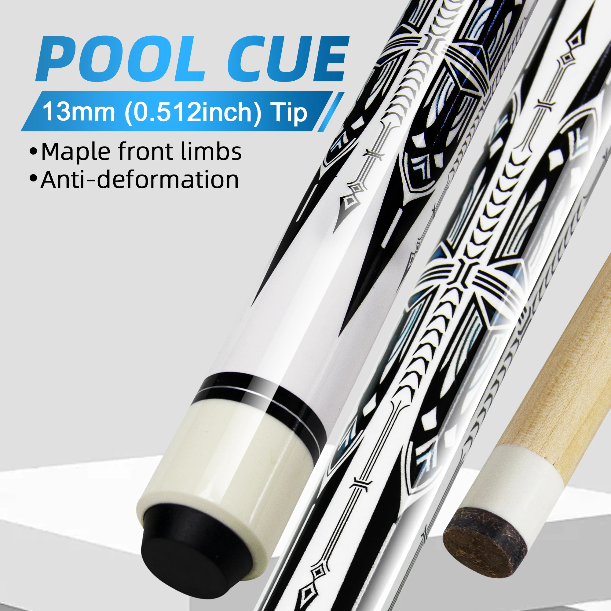 "Premium Billiard Cues - Kailun Maple Pool Cue with 13mm Tip Size and Center Wheel Protection – Ideal Gift for Pool Enthusiasts" 1
