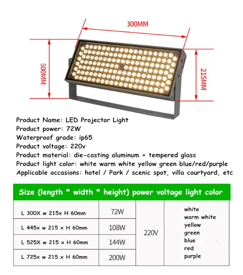 Wall Washer Exterior Wall Spotlight Outdoor Waterproof Super Bright Projection Lamp Garden Landscape Lights Shooting Tree Light
