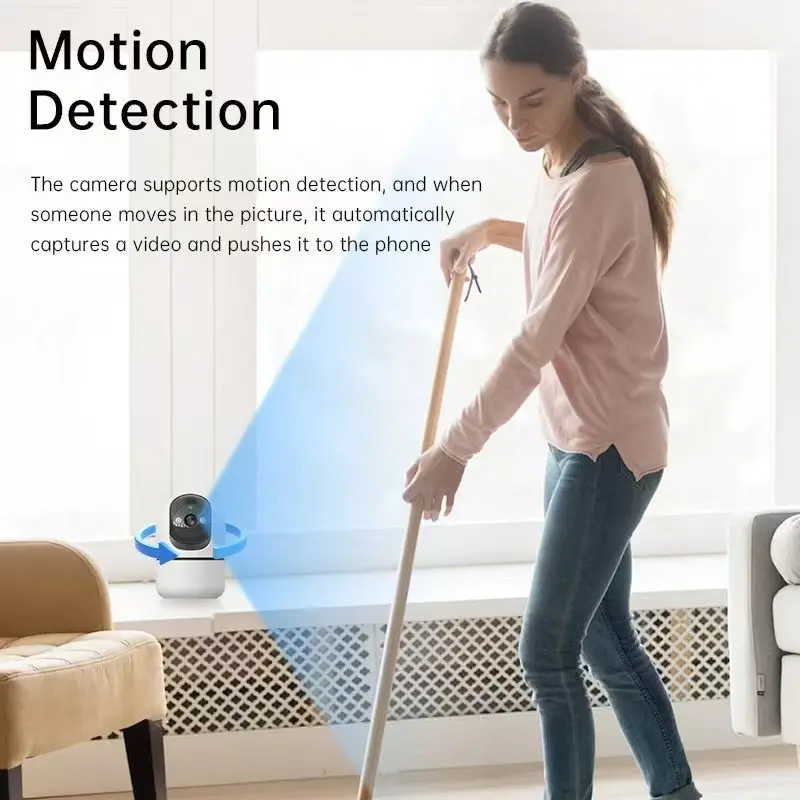 Caméra de surveillance intérieure sans fil Tuya 5G WiFi IP 5MP avec suivi automatique, vision nocturne infrarouge et zoom 6x, pour bébé._voghion.com