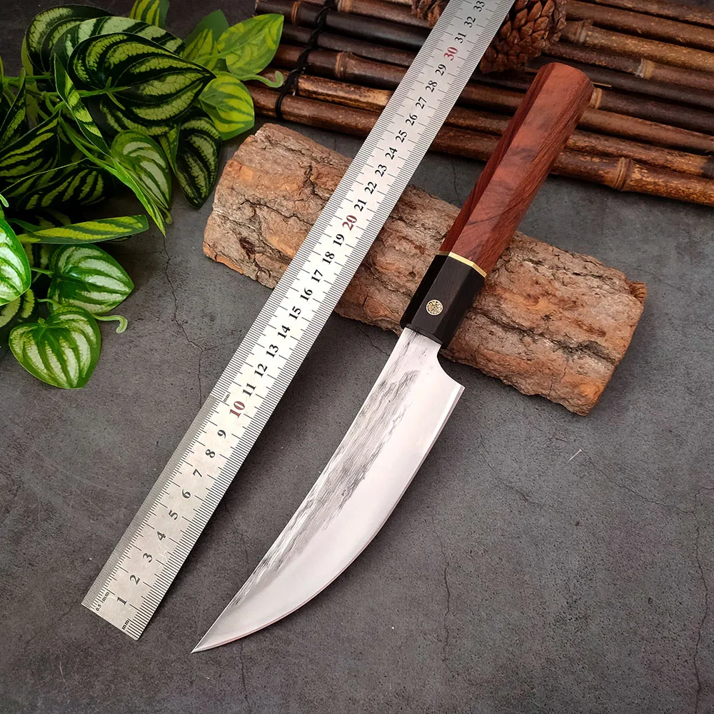 Couteau japonais de Chef professionnel 90Cr18MoV, marteau Santoku, couteau  à saumon pour fileter le poisson, couteau Kiritsuke brut - AliExpress