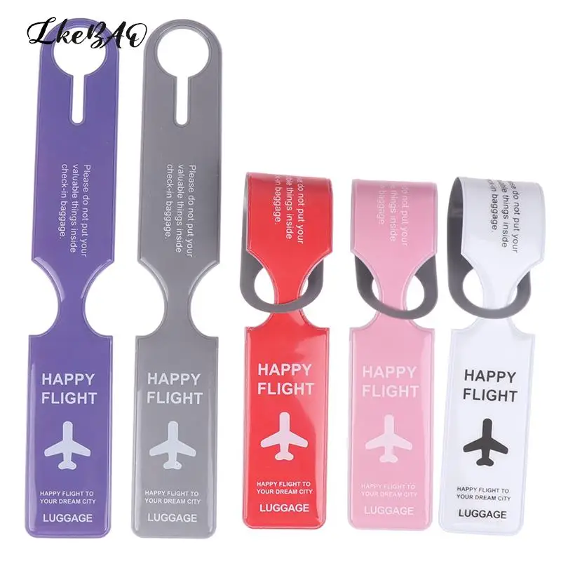 

1PCS Straps Suitcase Id Name Address Identify Tags Luggage Label Cute Luggage Tags Airplane PVC Accessories