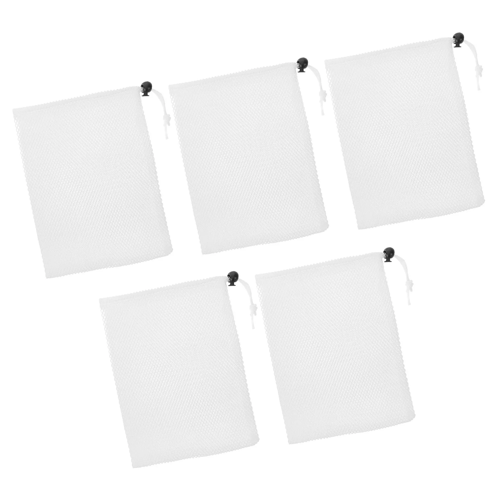5Pcs 폴리에스테르 드로스트링 보관 가방 의류용 휴대용 경량 여행용 파우치 세면용품 양말 브래지어 정리함 메쉬 가방