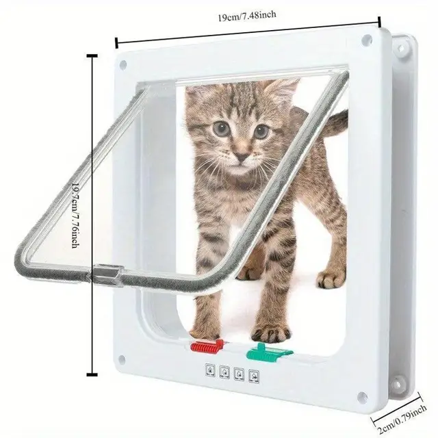 1 Pcs Pet Cat Door In Stock Dog Door With Two-way Entrance And Exit Screen Window Glass Acrylic Board Cat And Dog House 3