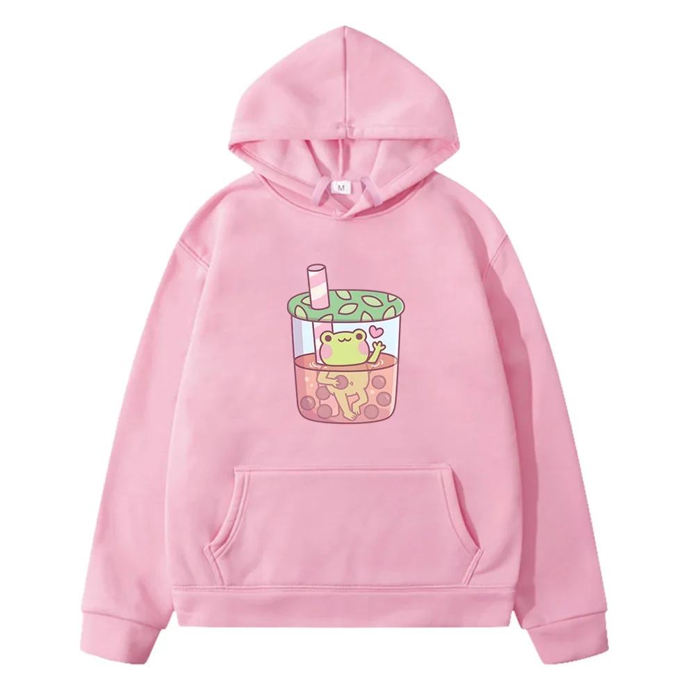 

Frog Bubble Milk Tea Print Hoodies Sudaderas Casual Boys and Girls Cute Sweatshirts Long Sleeve Autumn/Winter Pullovers Kawaii