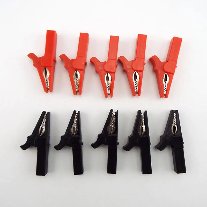 Description Picture 2 of item55mm Crocodile Clamp Probe Alligator Clip Alligator DIY Clips Test Probe Black Red Color Socket Cable Insulated Electric Clips