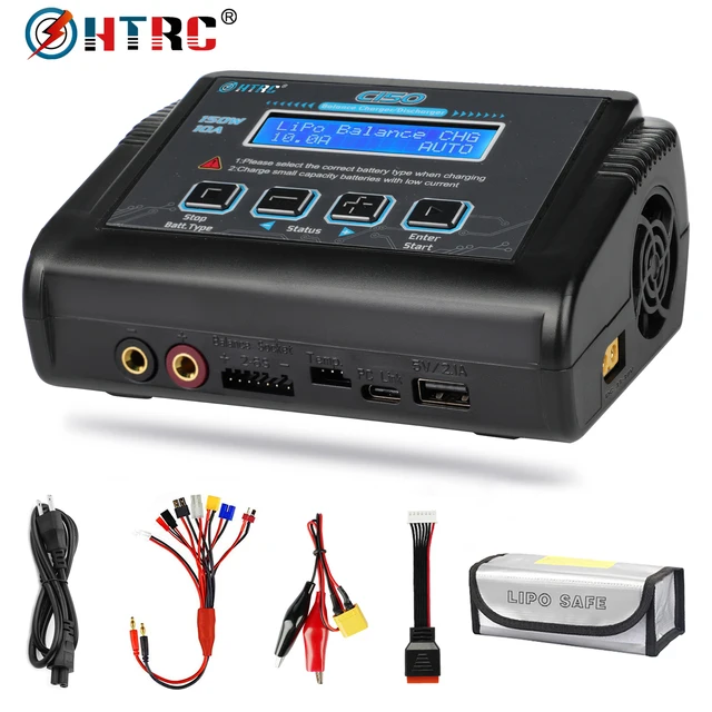 HTRC C150 RC Charger AC/DC 150W 10A for LiPo LiHV LiFe Lilon NiCd NiMh Pb Smart Battery Discharger Batteri Balance Charger 1