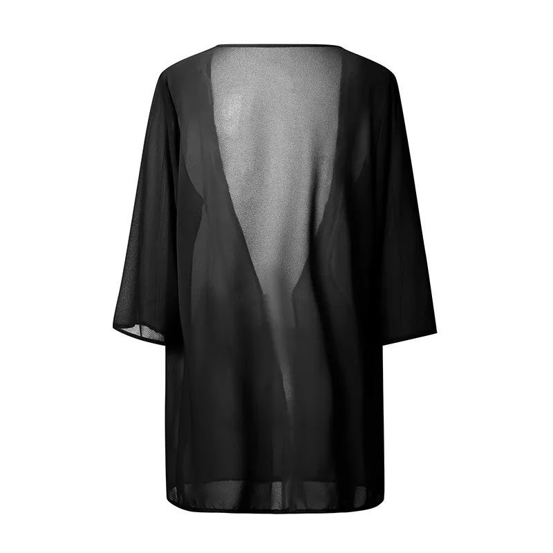 Women Sheer Chiffon Jacket Casual Beach Cover Up For Women Summer Lightweight Beach Dress Cardigans Blouse Shawl