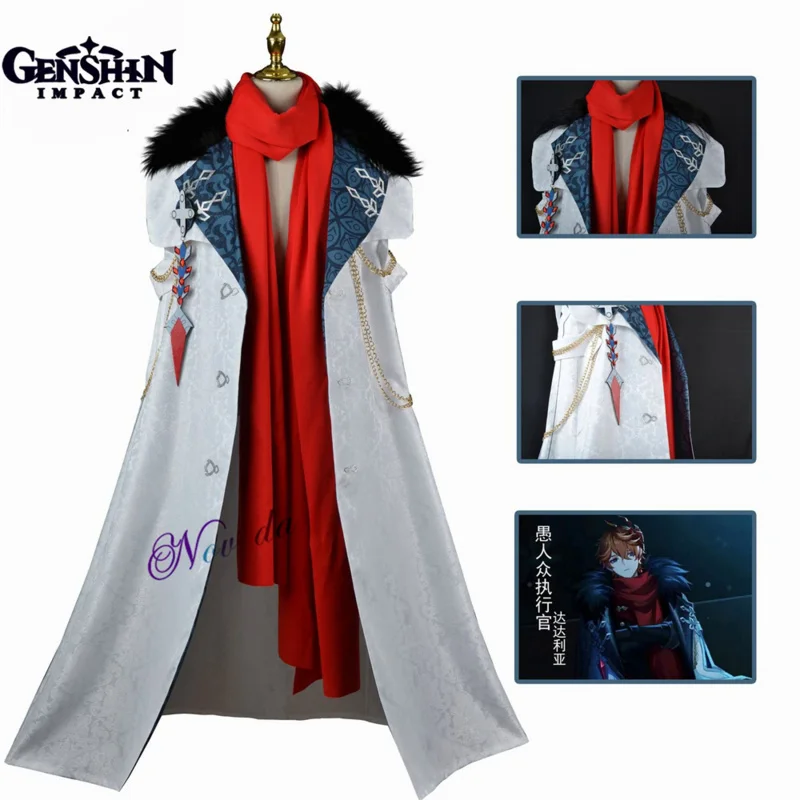 

Anime Game Genshin Impact Cosplay Harbingers Regrator Childe Tartaglia Fatui Cosplay Cloak Cape Halloween Christmas Costume