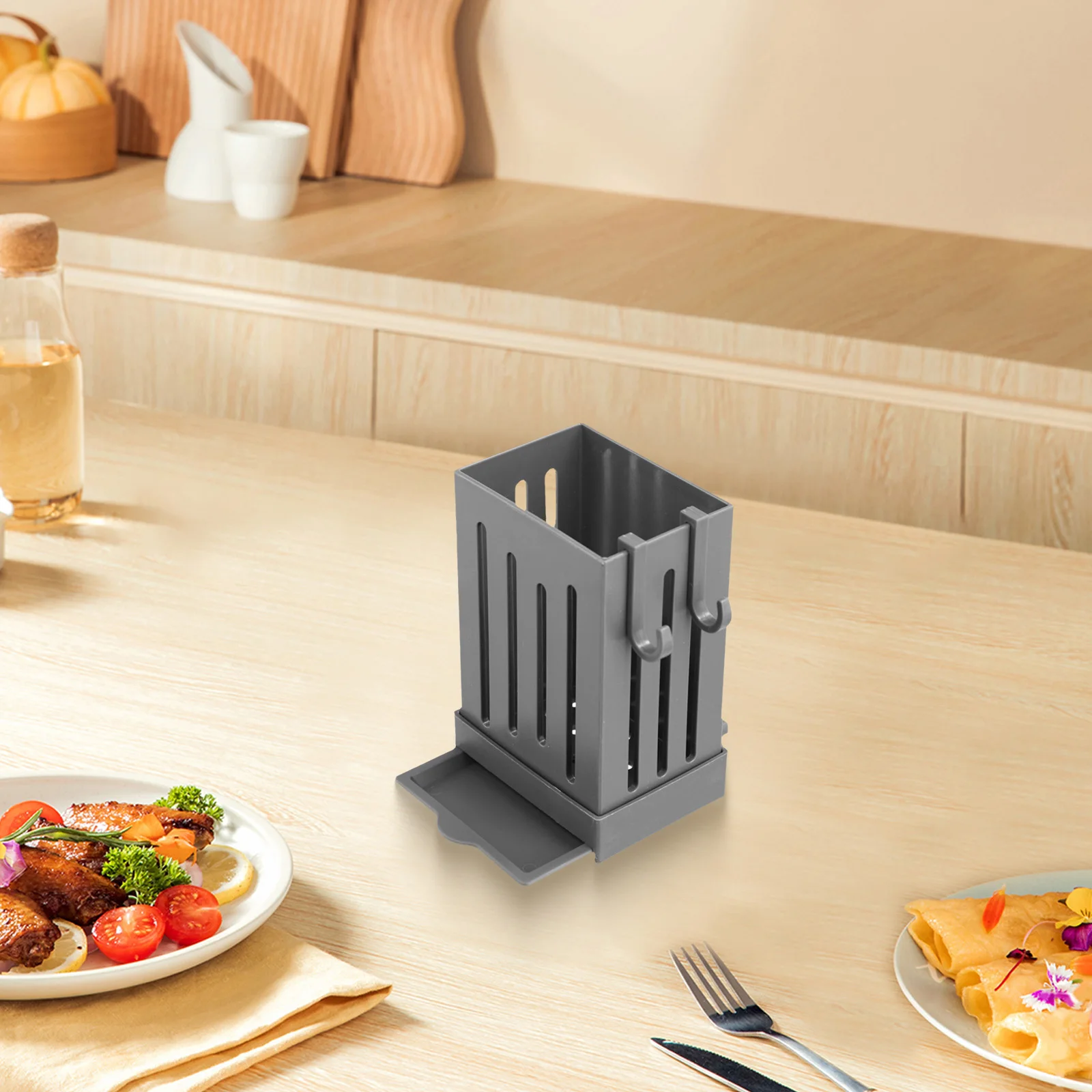 Cooking Utensil Storage Wall Mounted Utensil Holder 12x8.5x6.2cm Easy To Clean Efficient Drainage Organize Kitchen