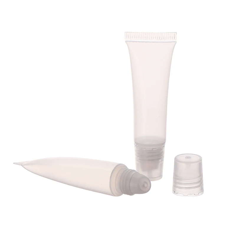 5/10Pcs 5ml Travel Portable Empty Lip Gloss Tubes Lipstick Tube Lip Balm Soft Tube Makeup Squeeze Clear Container Bottle