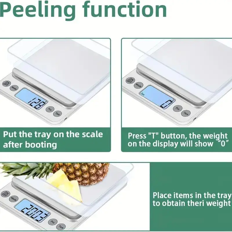 1pc upgraded large size digital food scale weight grams and oz 10kg 1g kitchen scale for cooking baking high precision electronic scale with lcd display details 3