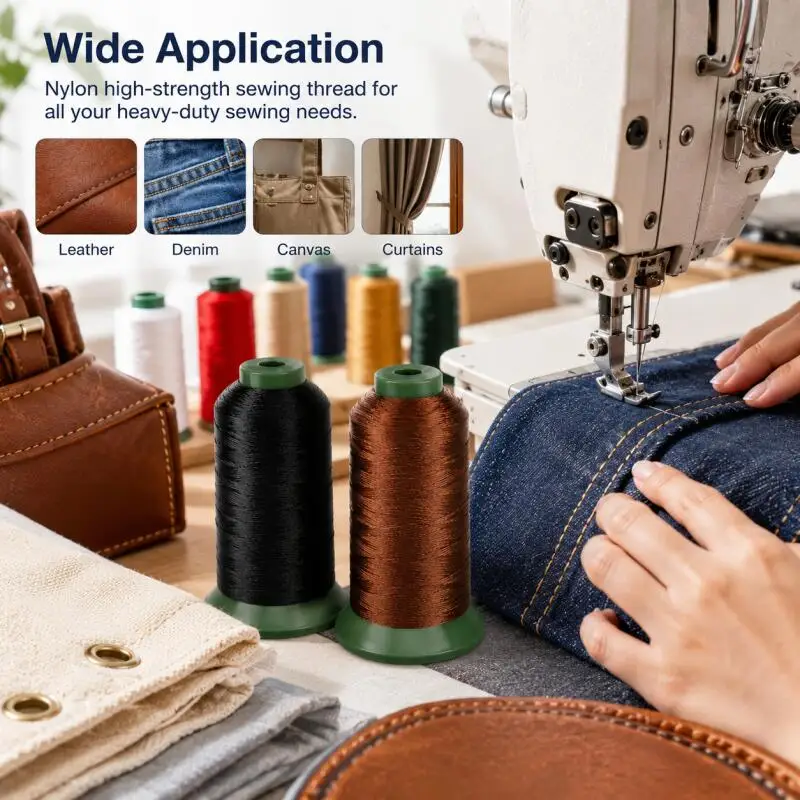 High Strength All-Purpose Heavy Duty Nylon Sewing Thread for Upholstery and Crafts