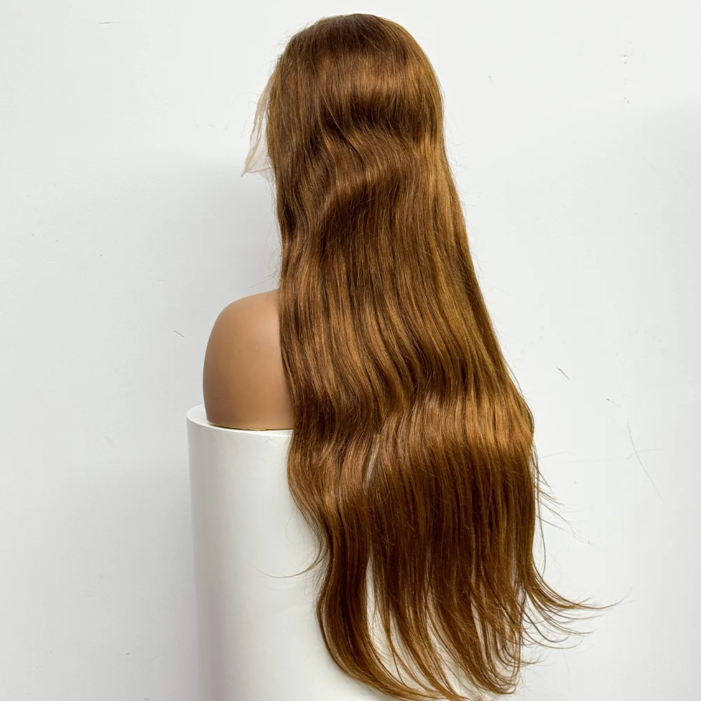 Chocolate Brown Straight Human Hair Wig 13x4 #4 Color 22-34inch Straight 13x4 Lace Frontal Human Hair Wig 250% Density For Women