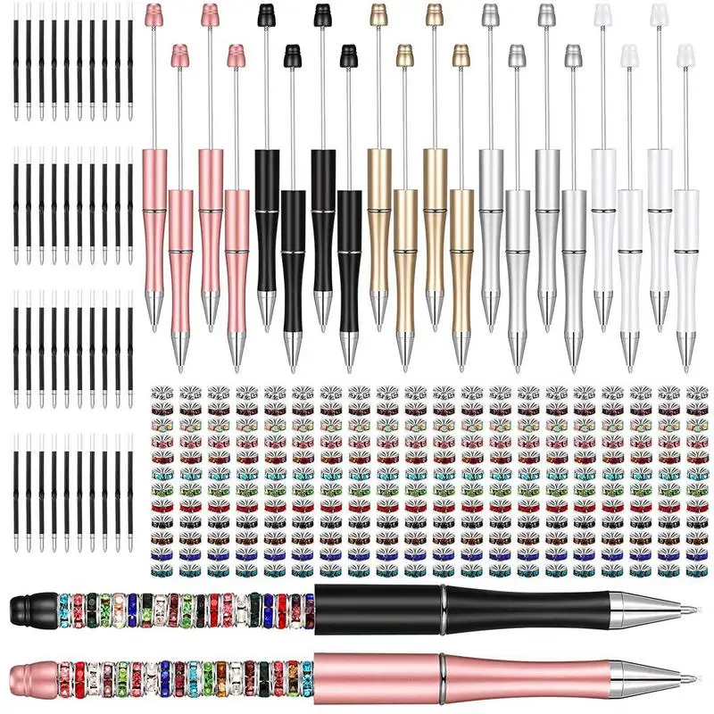 

Assorted Bead Pens Ballpoint Pens Fits For Most Bead Holes Ballpoint Pens With 8 Mm Silver Spacer Beads Beadable Pens Supplies