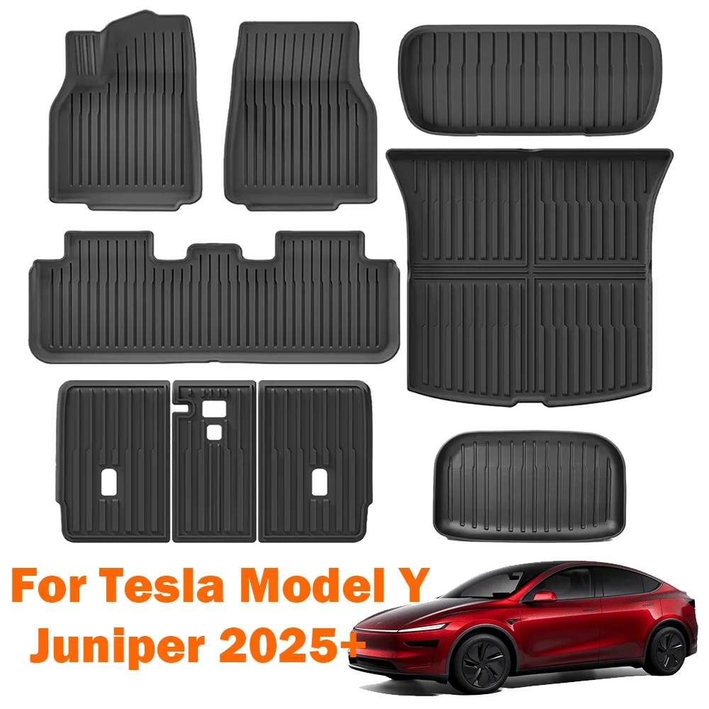 TPE Floor Mats & Cargo Liner, All Weather Trunk Mats Floor Liner Backrest for New Tesla Model Y Launch + Juniper car floor mats,floor rugs